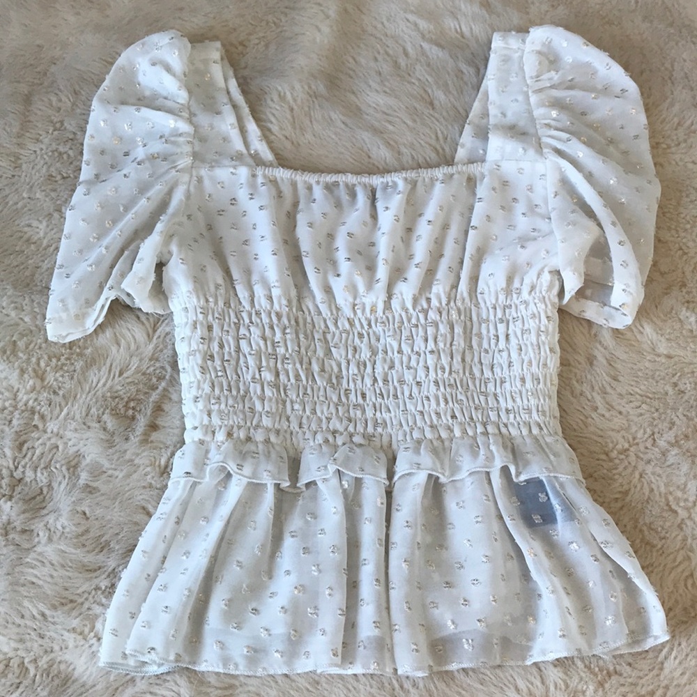 Alpha & Omega Smocked Blouse